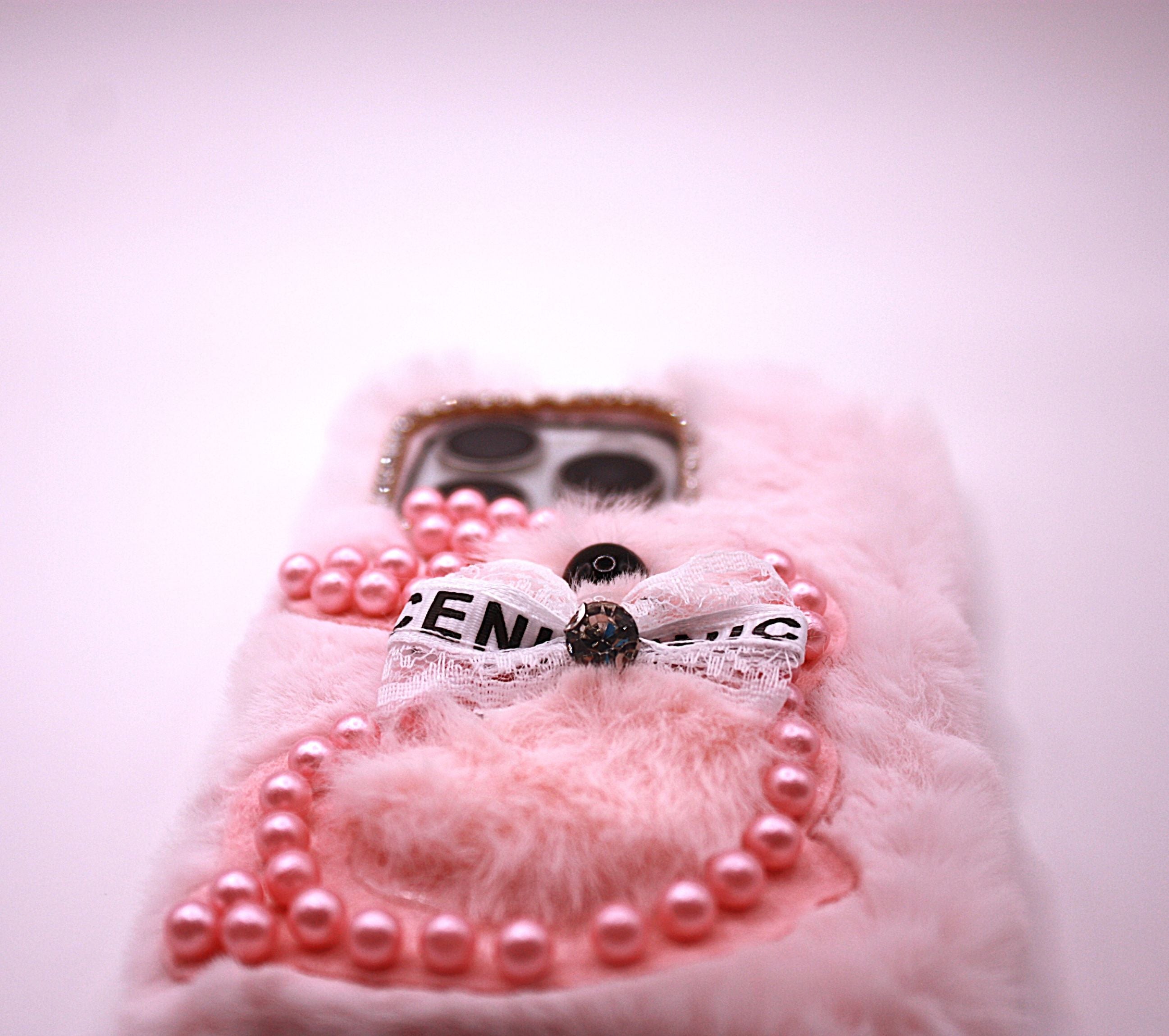 Fluffy Kanin 3D Cartoon TPU Cover - Pink