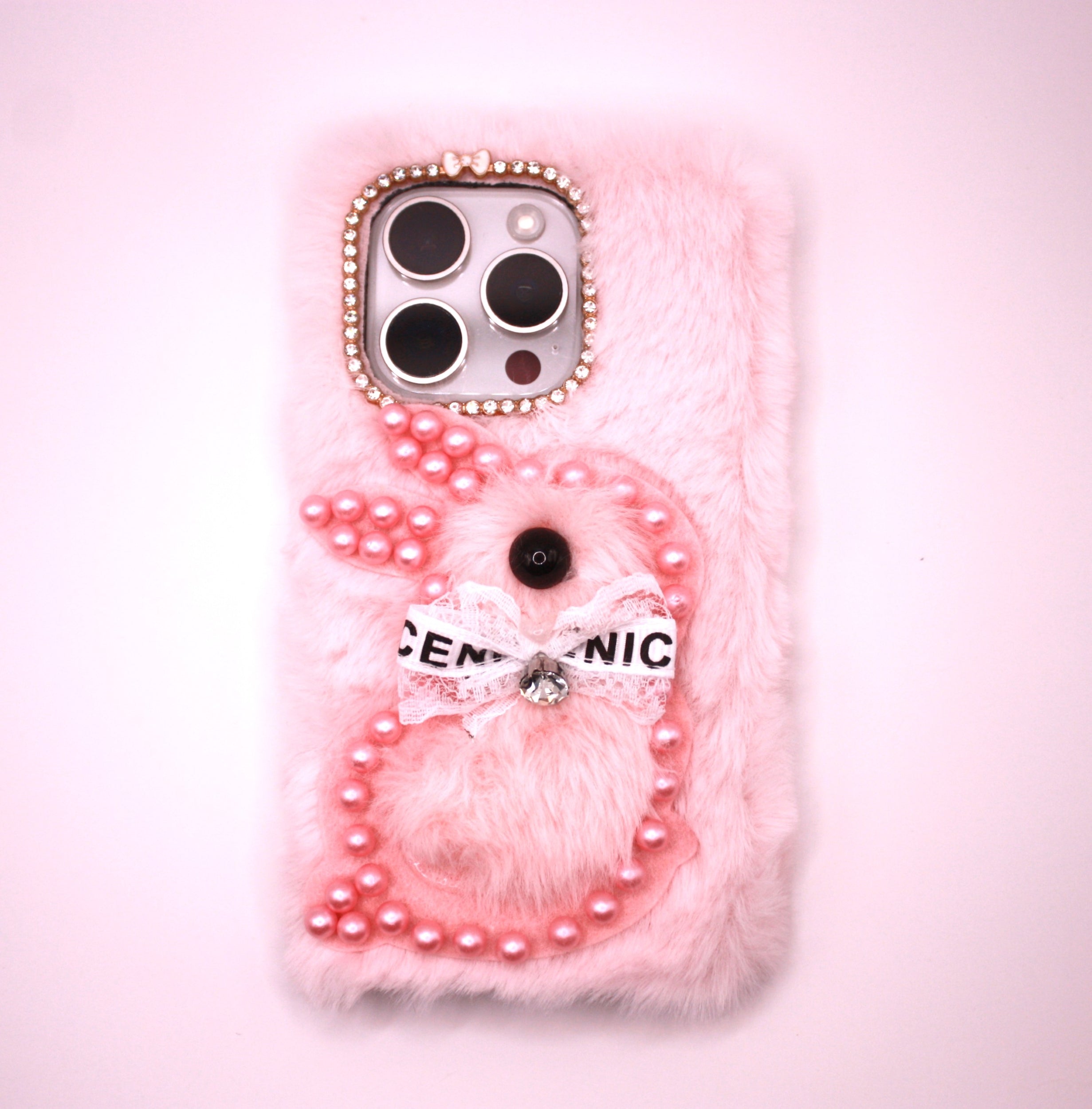 Fluffy Kanin 3D Cartoon TPU Cover - Pink