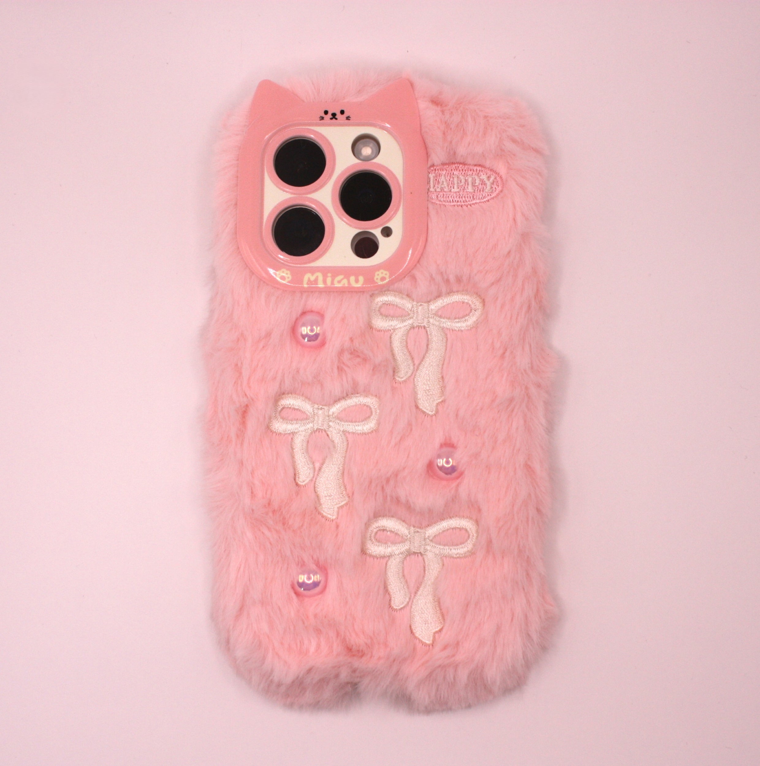 Fluffy Plush TPU Cover Med Sløjfer